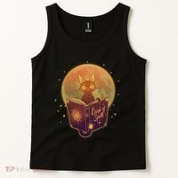 Cute Mystical Halloween Book Of Spells Cat Tank Top thumb 2