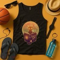 Cute Mystical Halloween Book Of Spells Cat Tank Top thumb 4