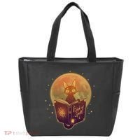 Cute Mystical Halloween Book Of Spells Cat Tote Bag thumb 0