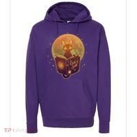 Cute Mystical Halloween Book Of Spells Cat Hoodie thumb 0