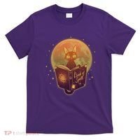 Cute Mystical Halloween Book Of Spells Cat T-Shirt thumb 0