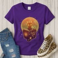 Cute Mystical Halloween Book Of Spells Cat Women's T-Shirt thumb 3