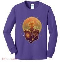 Cute Mystical Halloween Book Of Spells Cat Kids Long Sleeve Shirt thumb 0