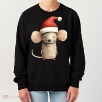 Christmas Mouse In Santa Hat Gift Women's Sweatshirt thumb 0