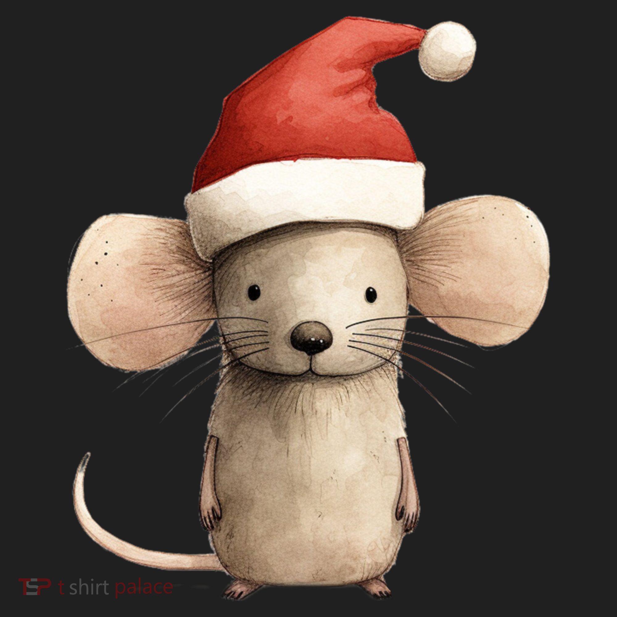 Christmas Mouse In Santa Hat Gift Women's Sweatshirt