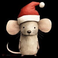 Christmas Mouse In Santa Hat Gift Women's Hoodie thumb 2