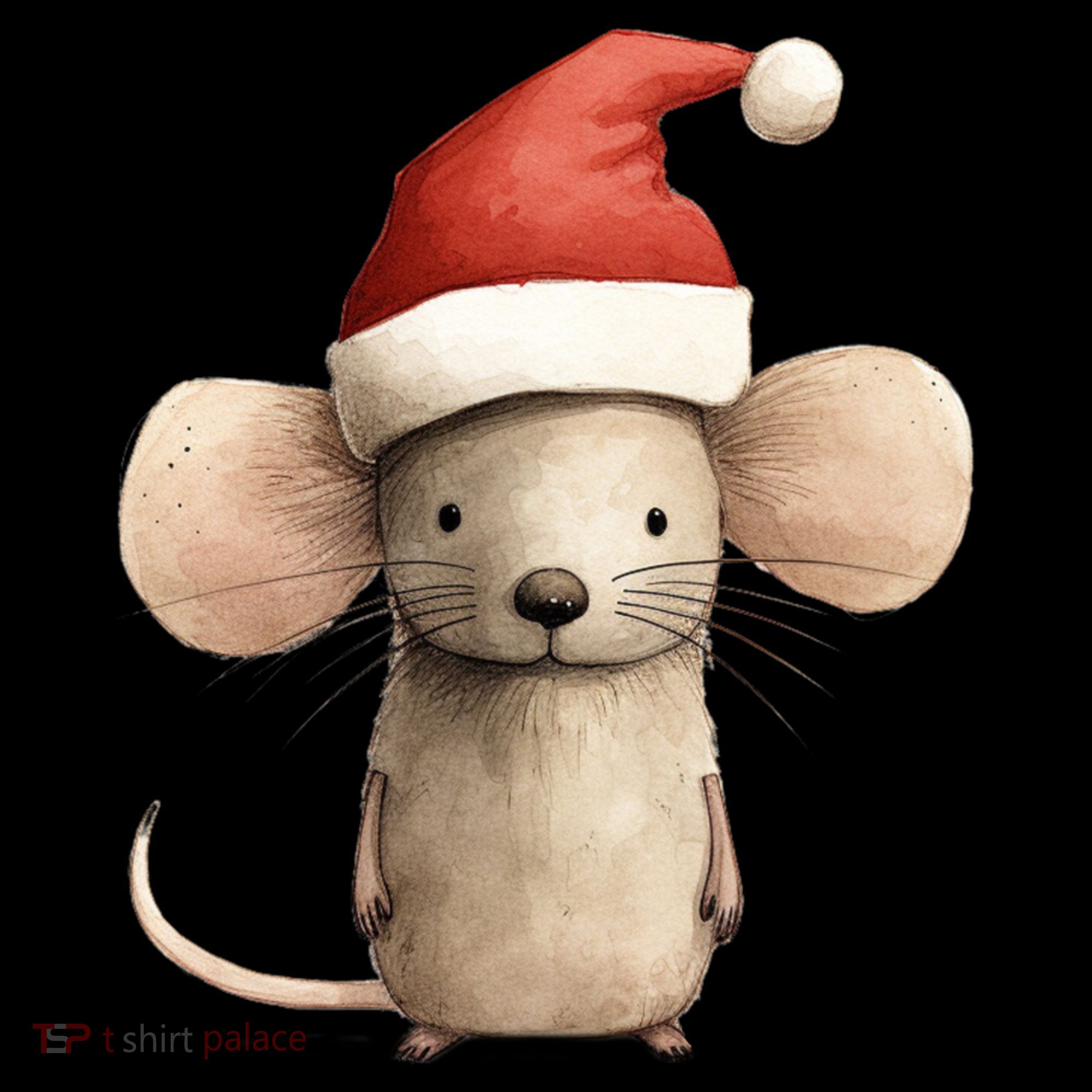 Christmas Mouse In Santa Hat Gift Women's Hoodie
