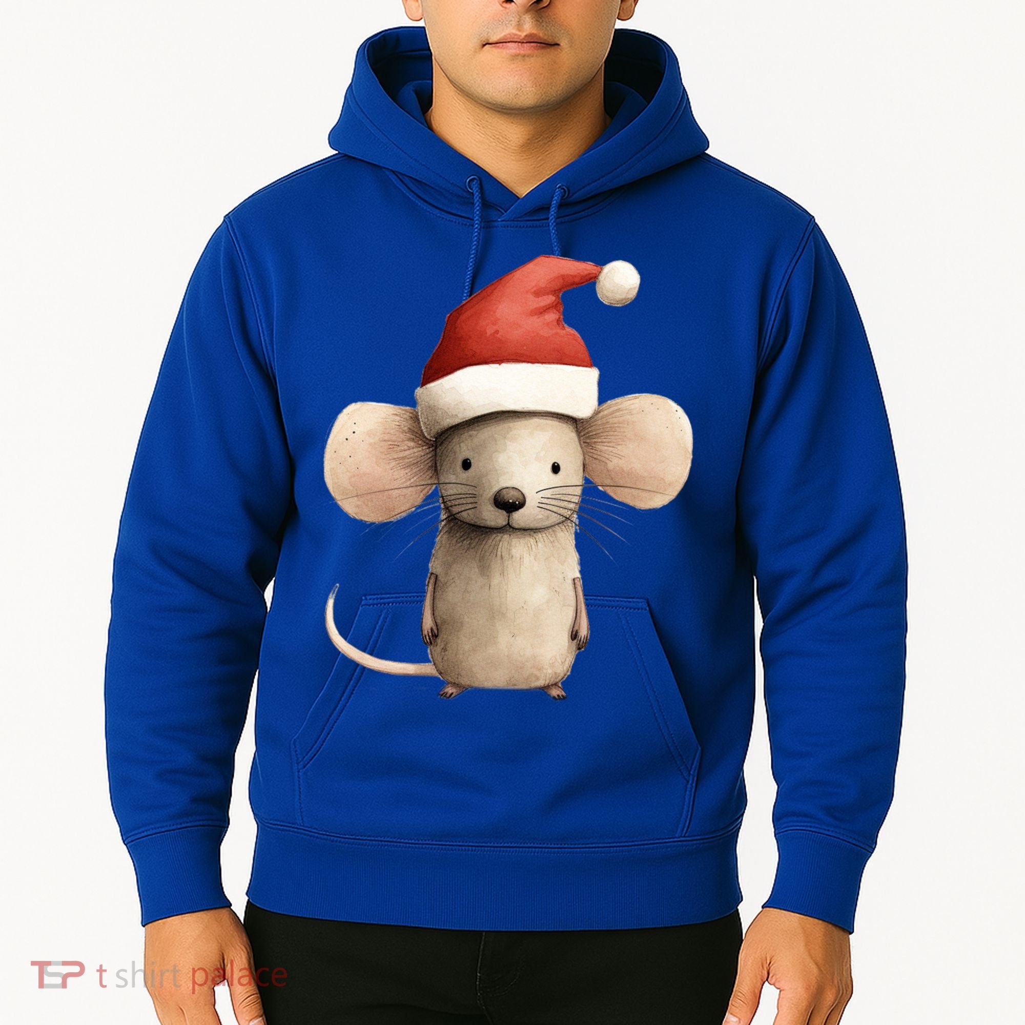Christmas Mouse In Santa Hat Gift Hoodie