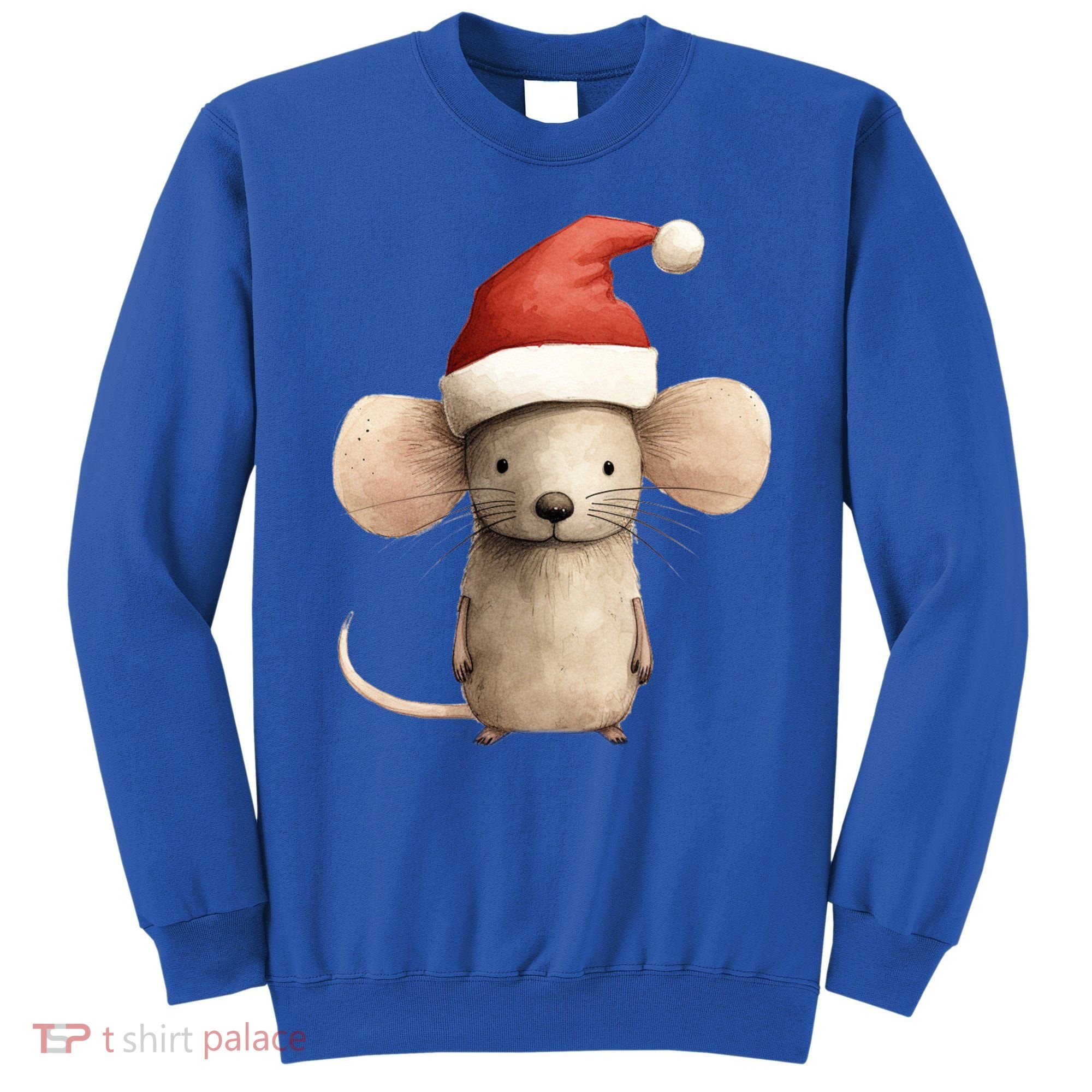 Christmas Mouse In Santa Hat Gift Sweatshirt