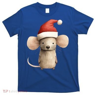 Christmas Mouse In Santa Hat Gift T-Shirt