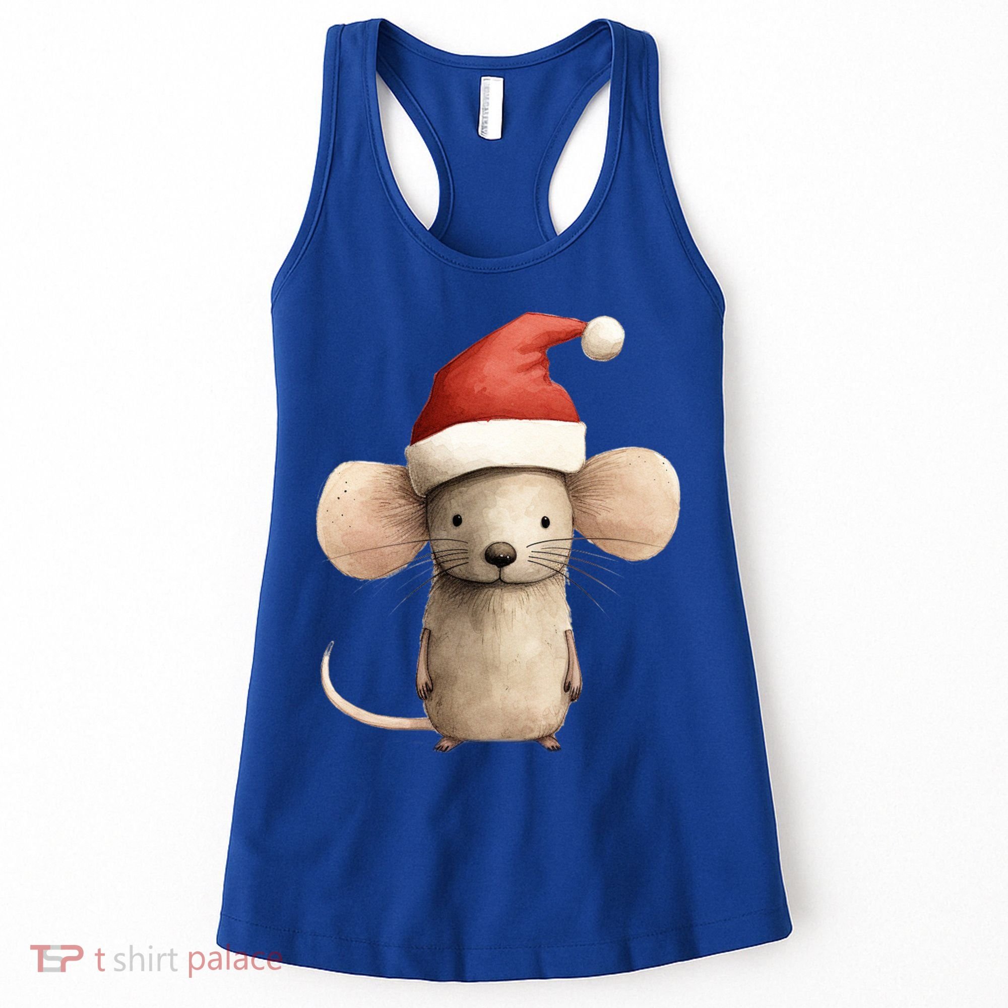 Christmas Mouse In Santa Hat Gift Women's Tank Top