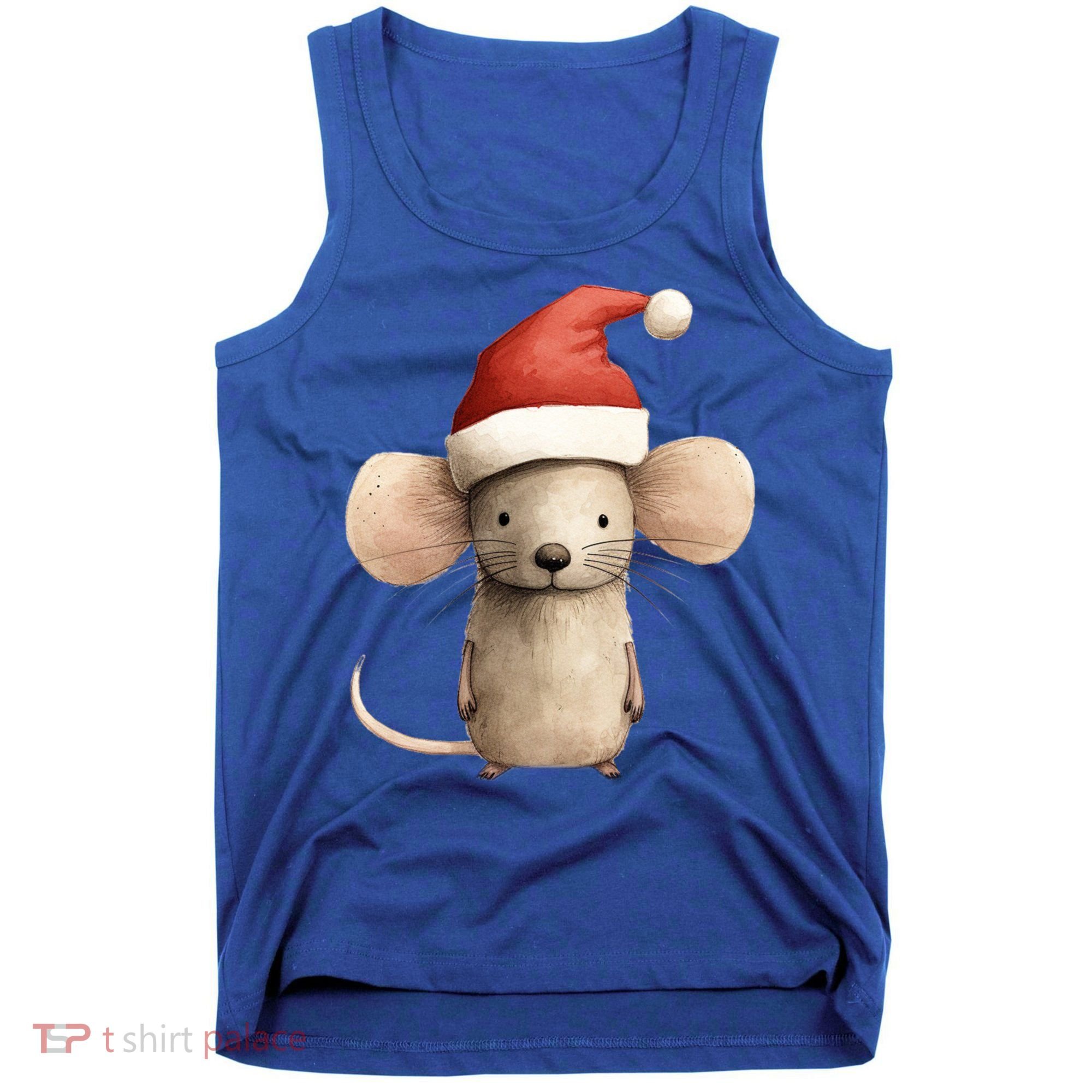 Christmas Mouse In Santa Hat Gift Tank Top