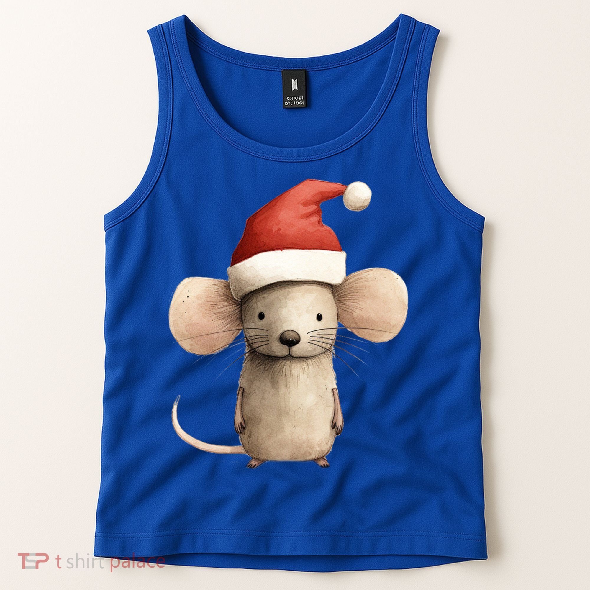 Christmas Mouse In Santa Hat Gift Tank Top