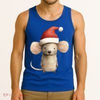 Christmas Mouse In Santa Hat Gift Tank Top thumb 3