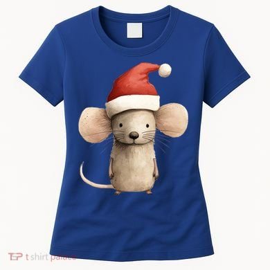 Christmas Mouse In Santa Hat Gift Women's T-Shirt