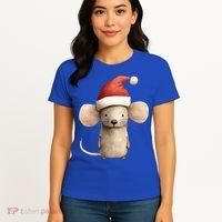 Christmas Mouse In Santa Hat Gift Women's T-Shirt thumb 4