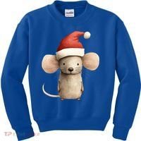 Christmas Mouse In Santa Hat Gift Kids Sweatshirt thumb 0