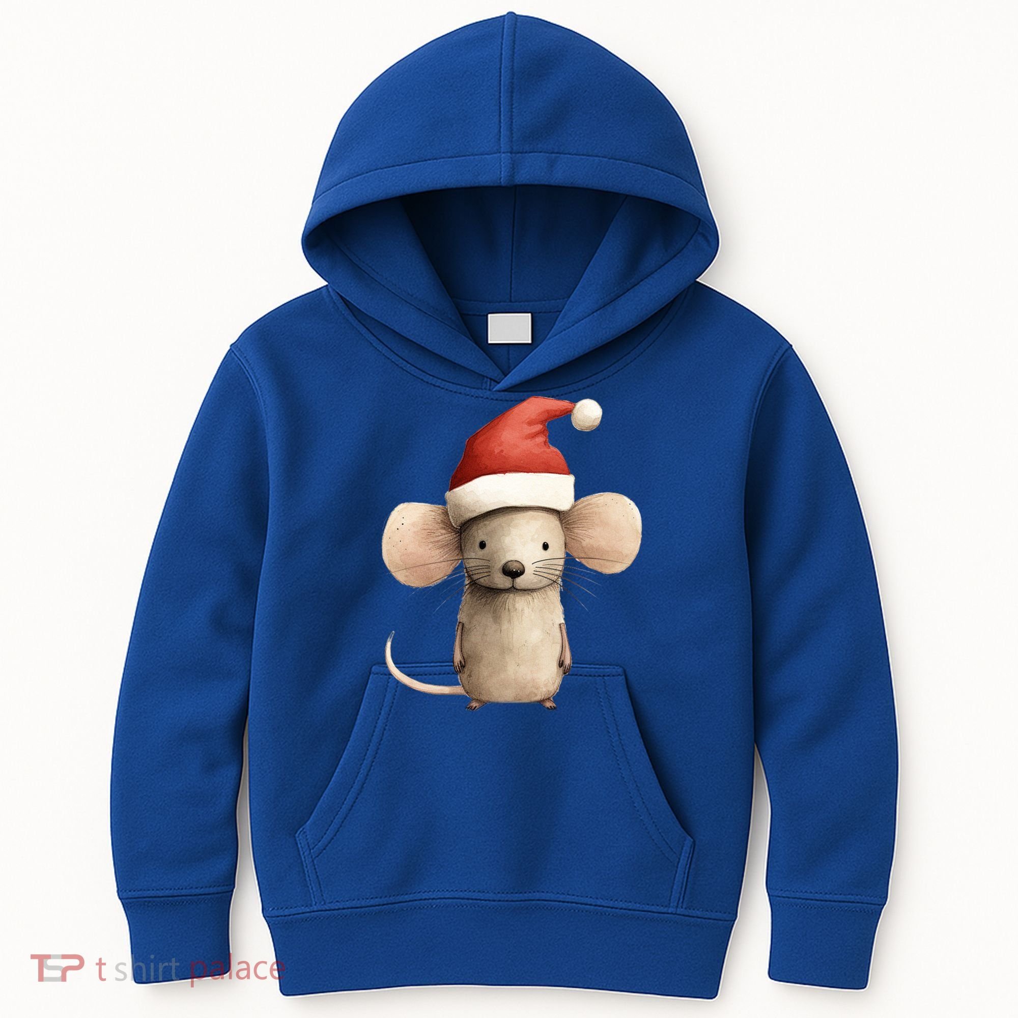 Christmas Mouse In Santa Hat Gift Kids Hoodie