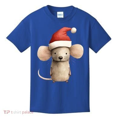 Christmas Mouse In Santa Hat Gift Kids T-Shirt