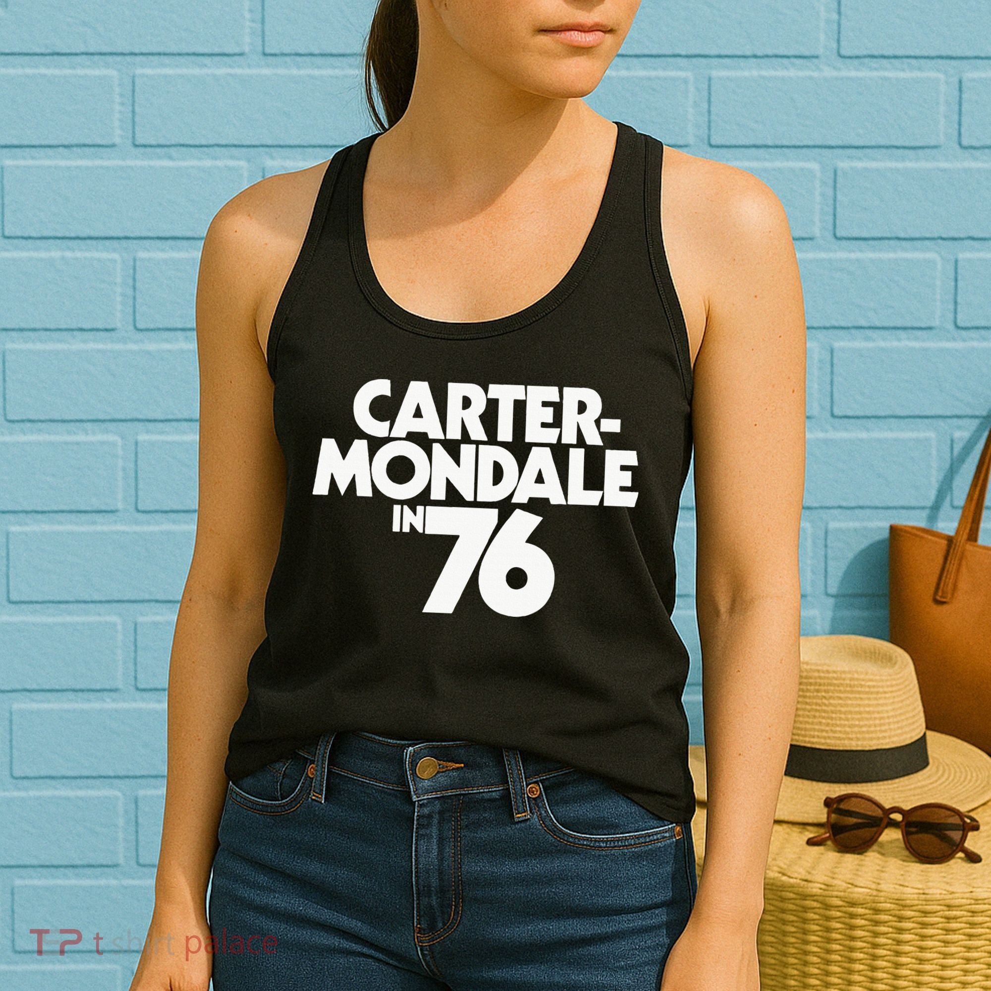 Carter Mondale In 76 Campaign Poster Jimmy Carter 1976 Women's Tank Top
