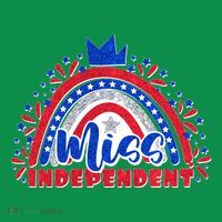 Cute Miss Independent 4th Of July Long Sleeve Shirt thumb 2