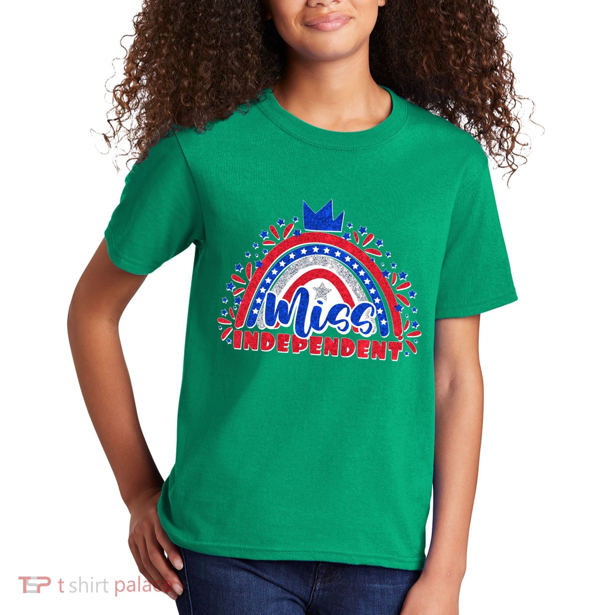 Cute Miss Independent 4th Of July Kids T-Shirt