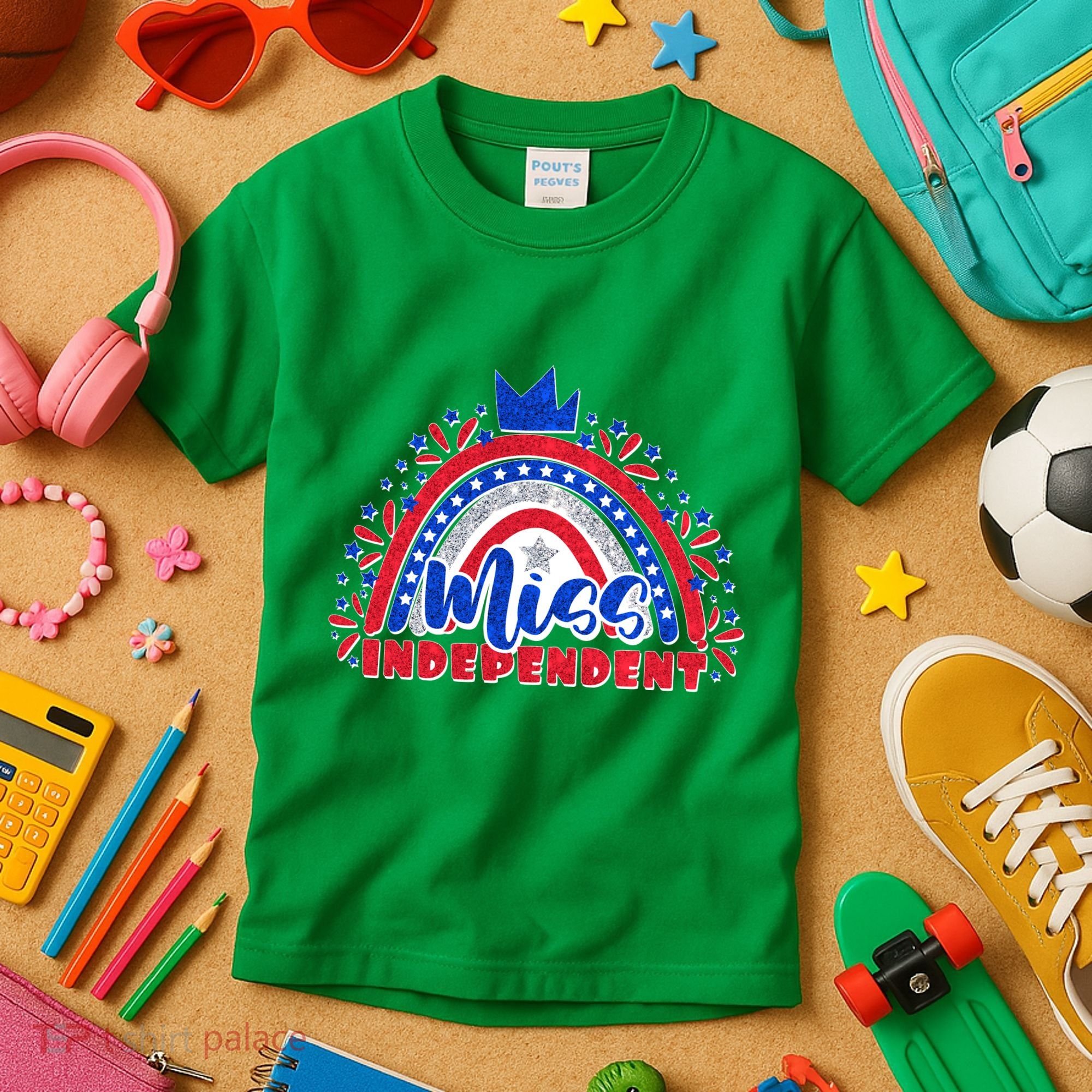 Cute Miss Independent 4th Of July Kids T-Shirt