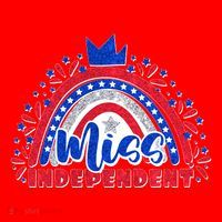 Cute Miss Independent 4th Of July Santa Hat thumb 1