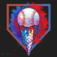 Cute Melting Ice Cream Baseball Ball Home Plate Women's Sweatshirt thumb 2