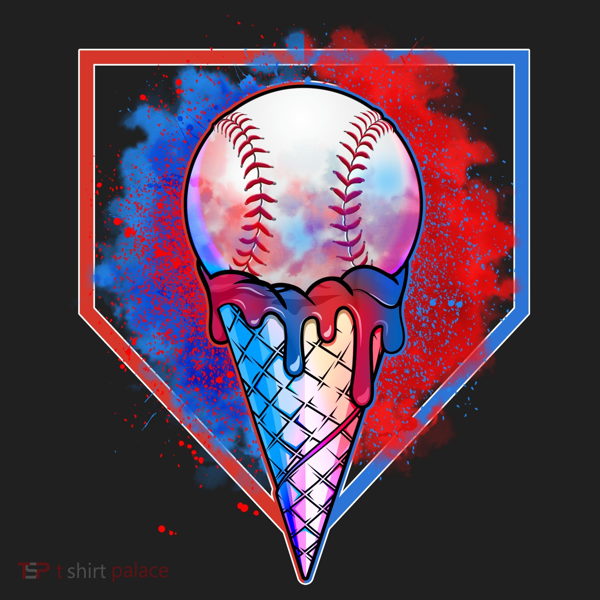 Cute Melting Ice Cream Baseball Ball Home Plate Women's Sweatshirt