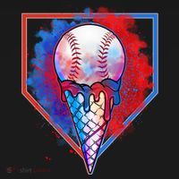 Cute Melting Ice Cream Baseball Ball Home Plate Backpack thumb 2