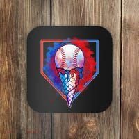 Cute Melting Ice Cream Baseball Ball Home Plate Coaster thumb 0