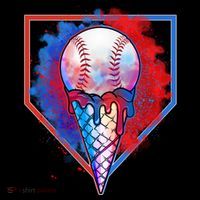 Cute Melting Ice Cream Baseball Ball Home Plate Kids Colorblock Raglan Jersey thumb 2