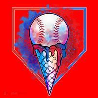 Cute Melting Ice Cream Baseball Ball Home Plate Santa Hat thumb 1
