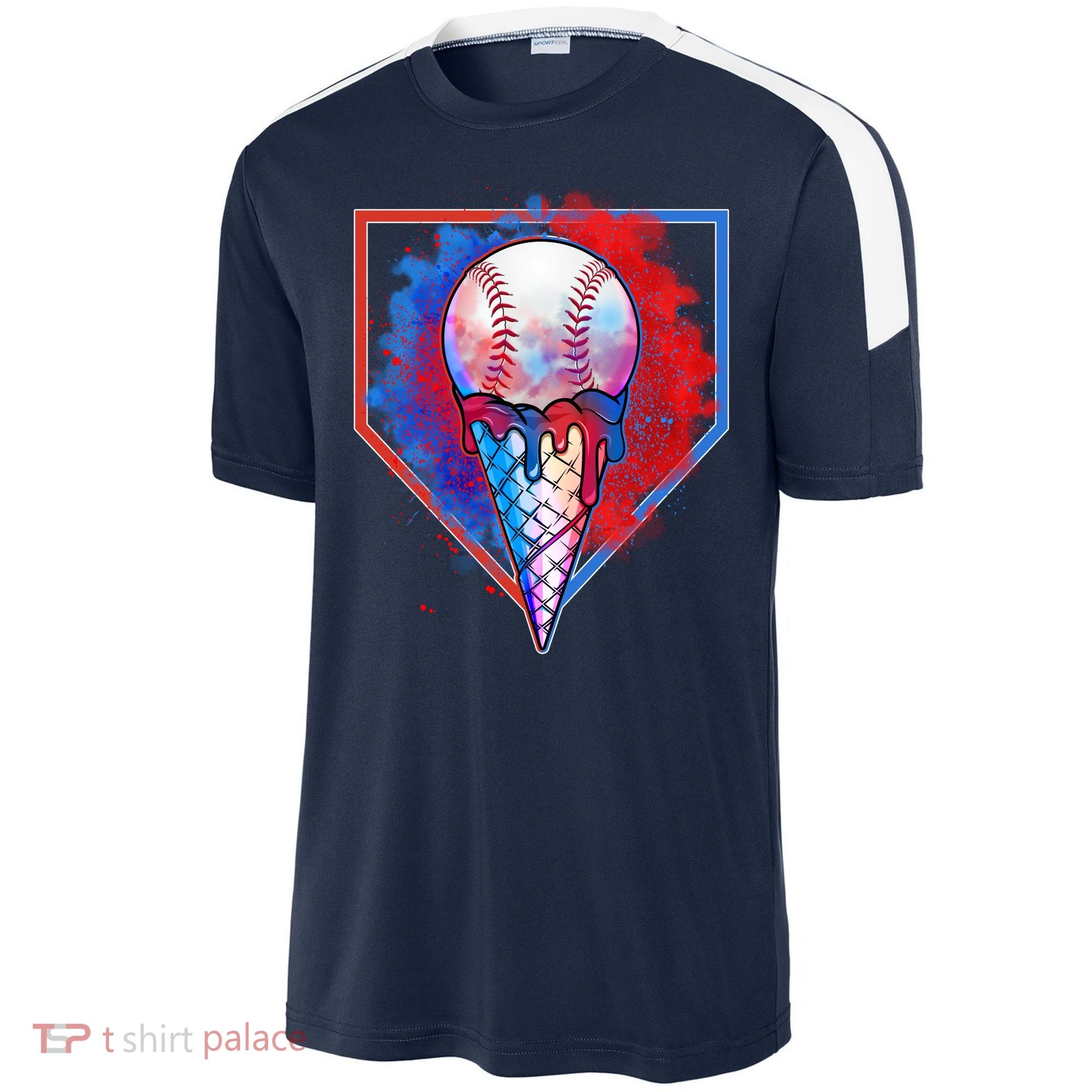 Cute Melting Ice Cream Baseball Ball Home Plate Sport-Tek Competitor United Soccer Jersey