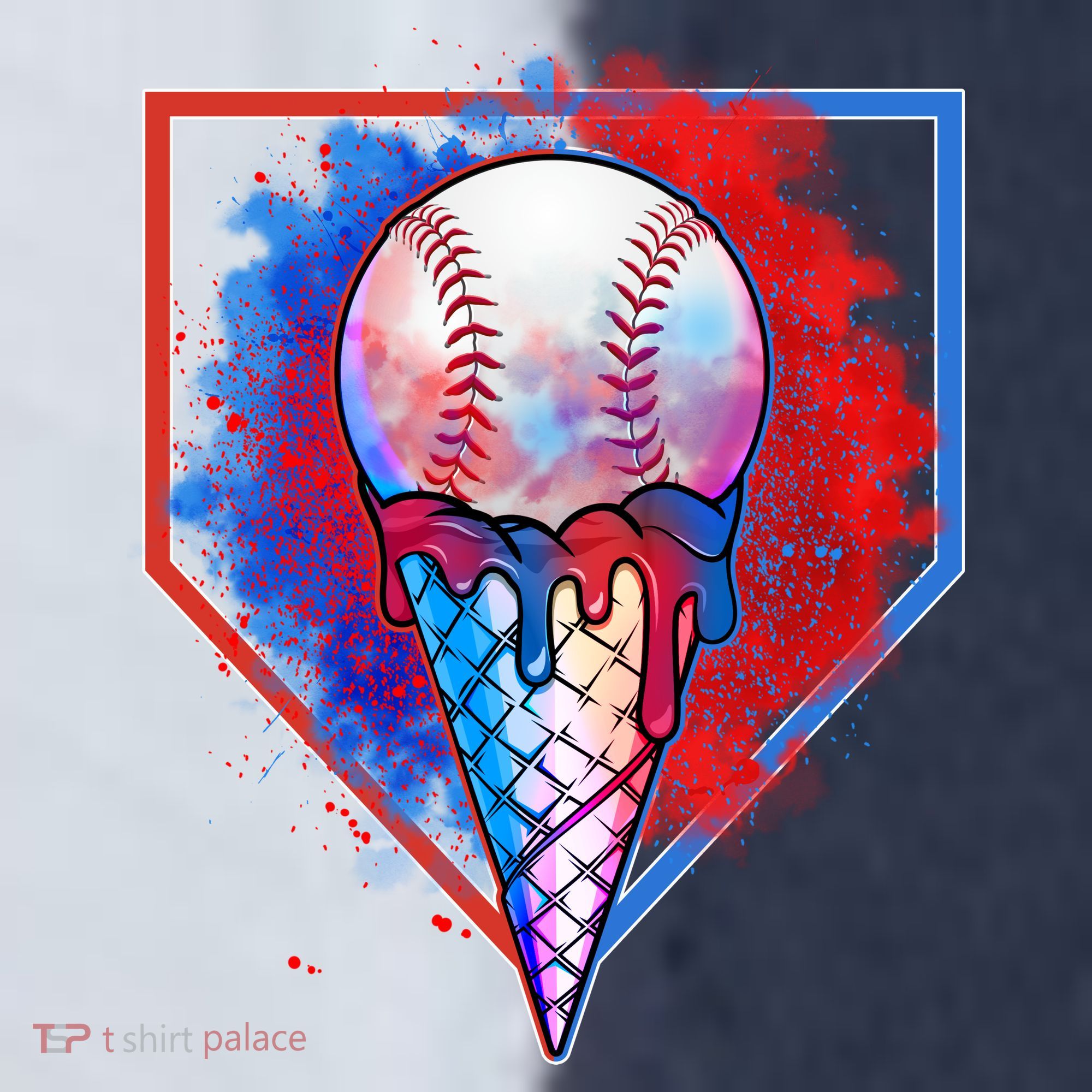 Cute Melting Ice Cream Baseball Ball Home Plate Sport-Tek Competitor United Soccer Jersey