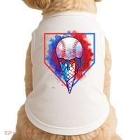 Cute Melting Ice Cream Baseball Ball Home Plate Doggie Tank thumb 0