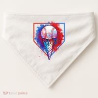 Cute Melting Ice Cream Baseball Ball Home Plate USA-Made Doggie Bandana thumb 0
