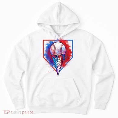 Cute Melting Ice Cream Baseball Ball Home Plate Hoodie