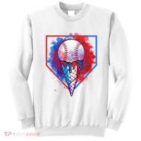 Cute Melting Ice Cream Baseball Ball Home Plate Sweatshirt thumb 0