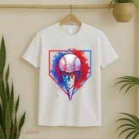 Cute Melting Ice Cream Baseball Ball Home Plate T-Shirt thumb 2