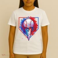 Cute Melting Ice Cream Baseball Ball Home Plate T-Shirt thumb 4