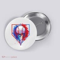 Cute Melting Ice Cream Baseball Ball Home Plate Button thumb 0