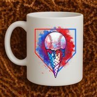 Cute Melting Ice Cream Baseball Ball Home Plate Coffee Mug thumb 2