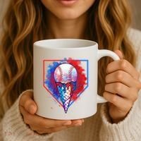 Cute Melting Ice Cream Baseball Ball Home Plate Coffee Mug thumb 3