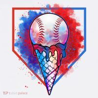 Cute Melting Ice Cream Baseball Ball Home Plate Women's Hoodie thumb 2