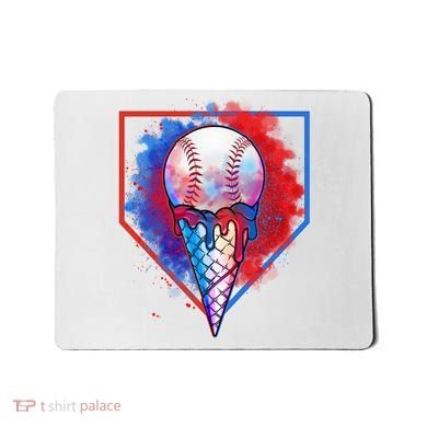 Cute Melting Ice Cream Baseball Ball Home Plate Mousepad