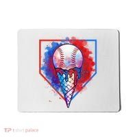 Cute Melting Ice Cream Baseball Ball Home Plate Mousepad thumb 0