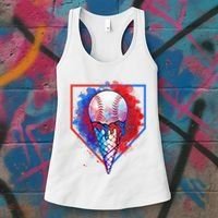 Cute Melting Ice Cream Baseball Ball Home Plate Women's Tank Top thumb 3