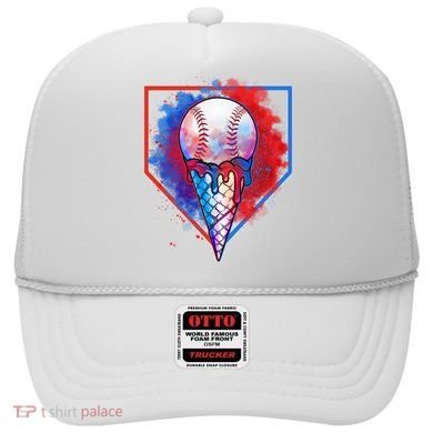 Cute Melting Ice Cream Baseball Ball Home Plate Hat